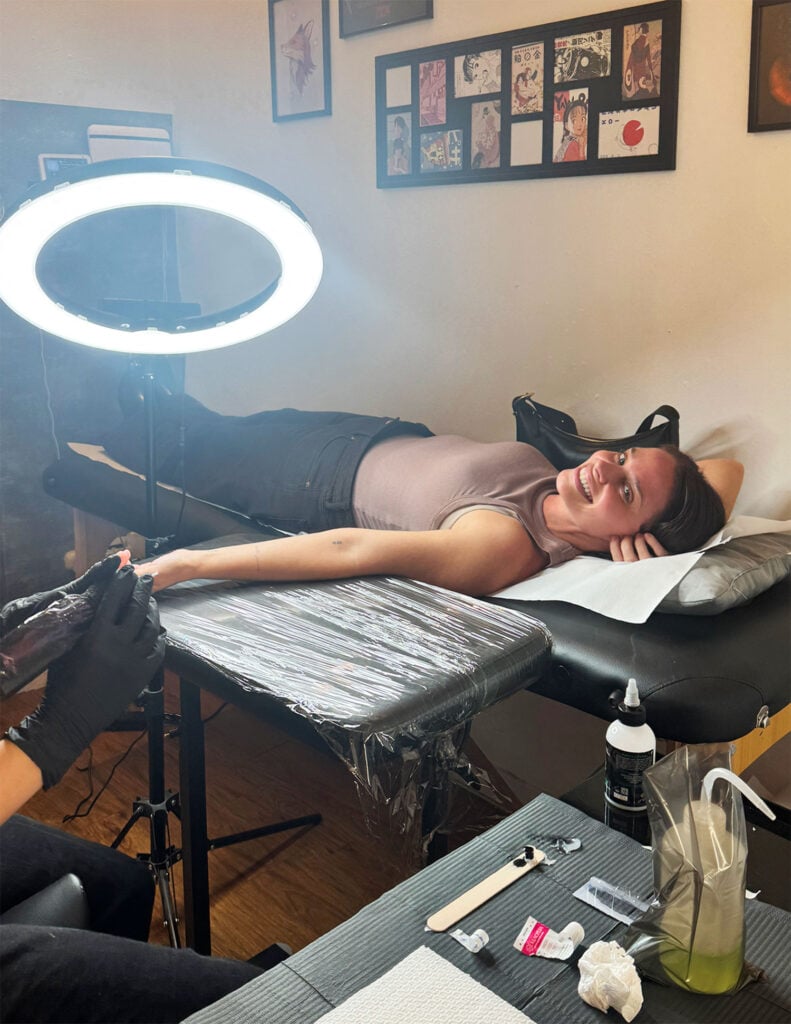 sherry-getting-tattoo-in-italy-791x1024-1 Sherry Getting A Tattoo In Florence Italy