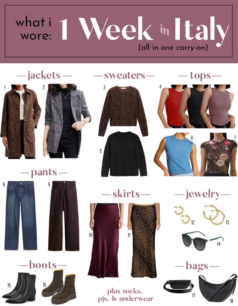 travel-clothes-for-italy-flat-794x1024-1 What I Wore For One Week In Italy Outfit Fashion Mood Board