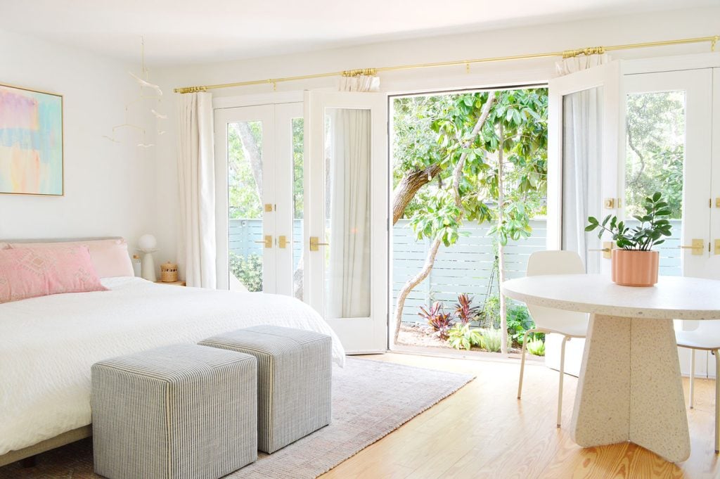 king-bed-with-french-doros-open-1024x681-1 Bedroom With King Bed And Open French Doors To Garden