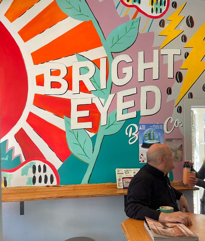 ocean-springs-bright-eyes-coffee-mural-874x1024-1 Interior Mural of Bright Eyed Coffee Shop In Ocean Springs Mississippi