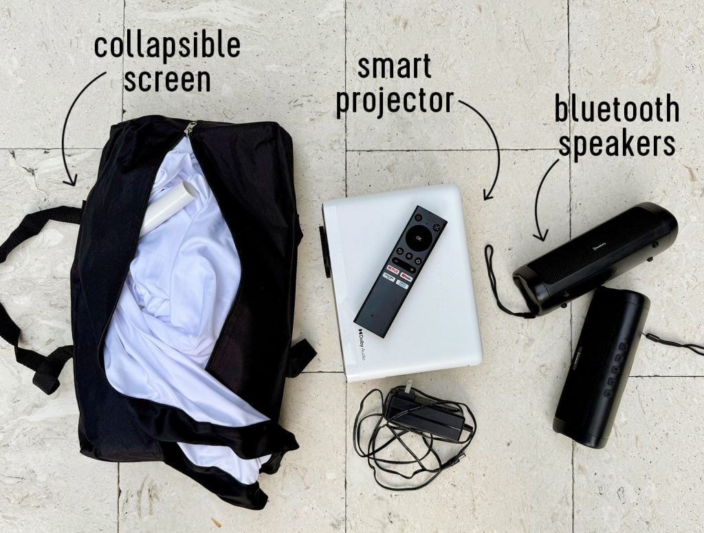 outdoor-movie-night-3-supplies-1024x775-1 3 Items needed for an outdoor movie night collapsible screen smart projector and bluetooth speakers