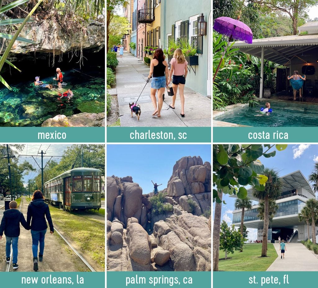 vacations-with-kids-collage-may2024-1024x928-2 Gird of Six Kid-Friendly Family Vacation Locations