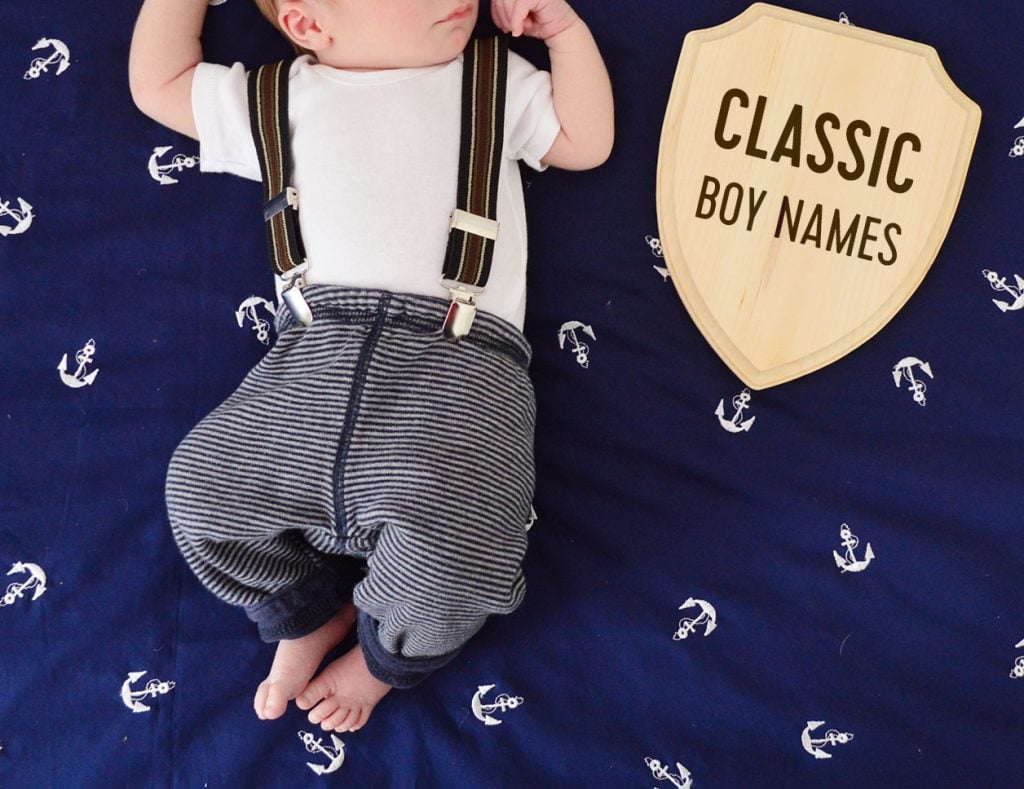 100-classic-boy-baby-names-1024x789-1 Newborn Baby Boy Laying On Blue Blanket With Plaque Reading Classic Boy Names