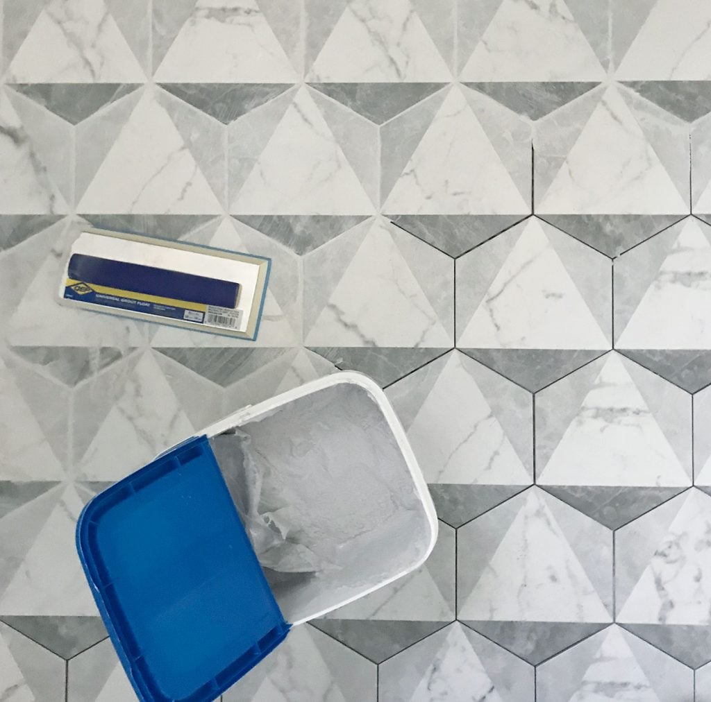 best-grout-mapei-marble-hex-tile-1024x1012-1 marble hex tiles getting grouted with mapei grout
