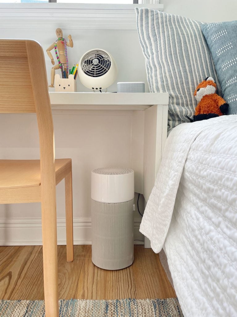 blueair-blue-air-purifier-boys-room-straight-768x1024-1 Blueair 411 Air Purifier Under Boy's Built-in Desk