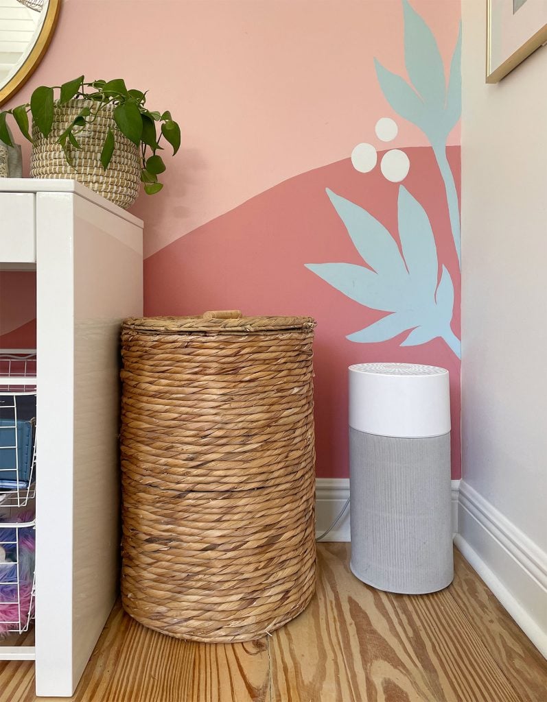 blueair-blue-air-purifier-girls-room-straight-797x1024-2 Smaller Blueair 411 Air Puriifer In Front Of Colorful Wall Mural