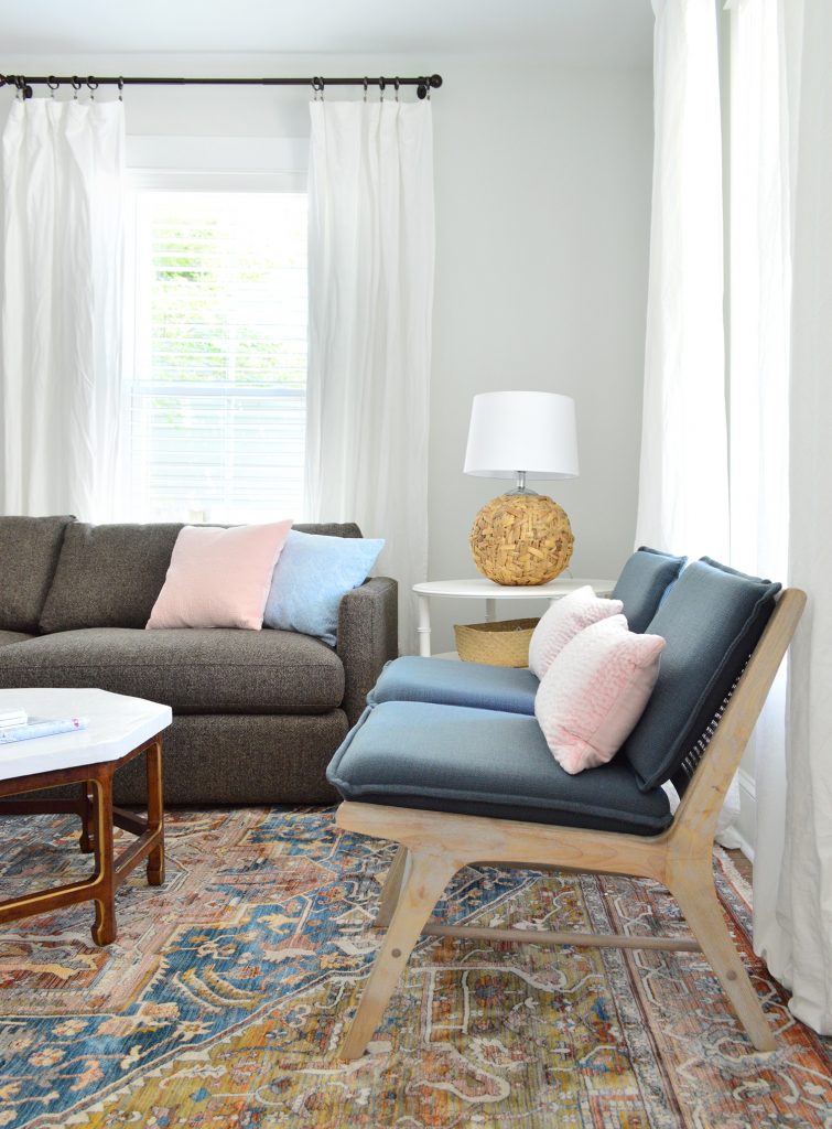 duplex-living-room-blue-chairs-from-entry-755x1024-1 Blue Target Accent Chairs On Neutral Rug
