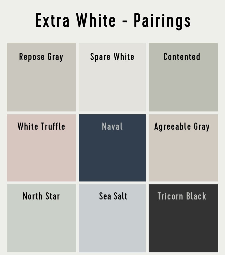 Paint Color Pairings for SW Extra White