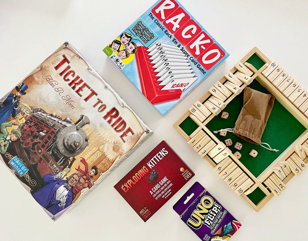 favorite-family-board-games-2-3-person-games-1024x803-1 Best 2 or 3 Person Board Games Ticket To Ride RackO Shut The Box Exploding Kittens Uno Flip