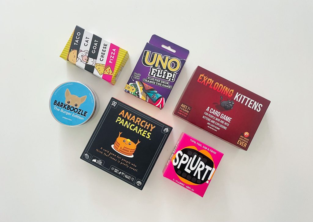 favorite-family-board-games-small-travel-games-1024x727-1 Best Travel Board Games Splurt Uno Flip Anarchy Pancakes Taco Cat Goat Cheese Pizza Barkboozled Exploding Kittens
