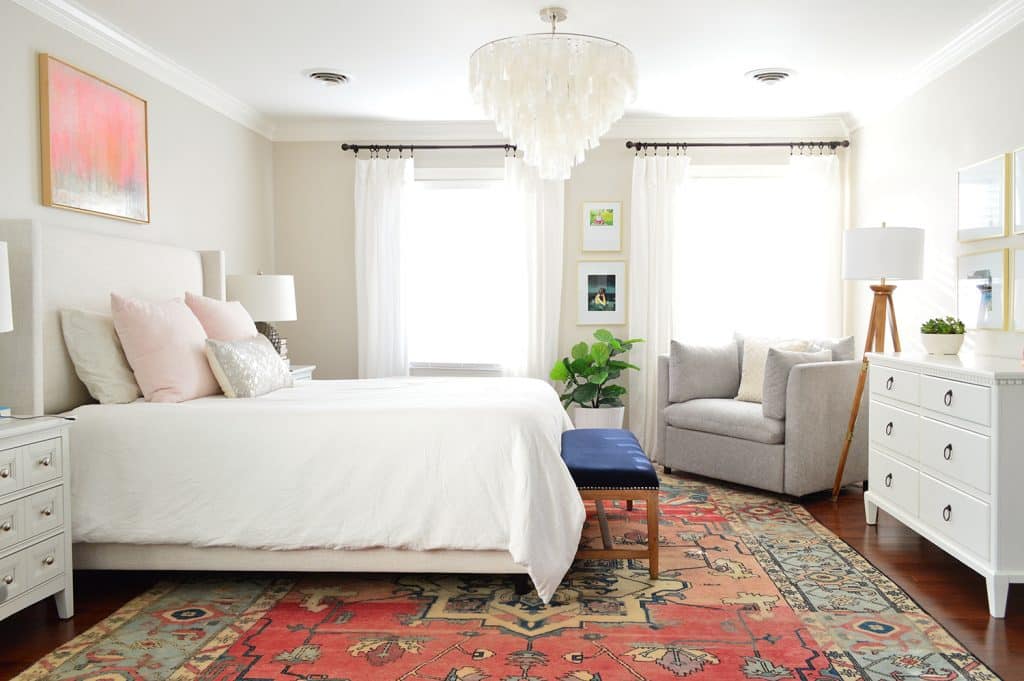 master-bedroom-2018-with-mellow-chair-1024x681-1 Master bedroom with two windows on one wall with sliver of wall in the middle