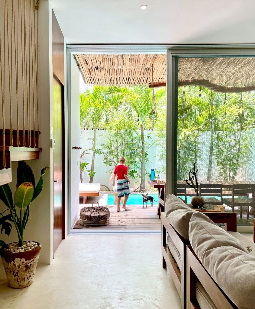 mexico-with-kids-airbnb-open-to-pool-with-dog-844x1024-1 Boy And Dog At Boho Chic Mexican Airbnb Pool