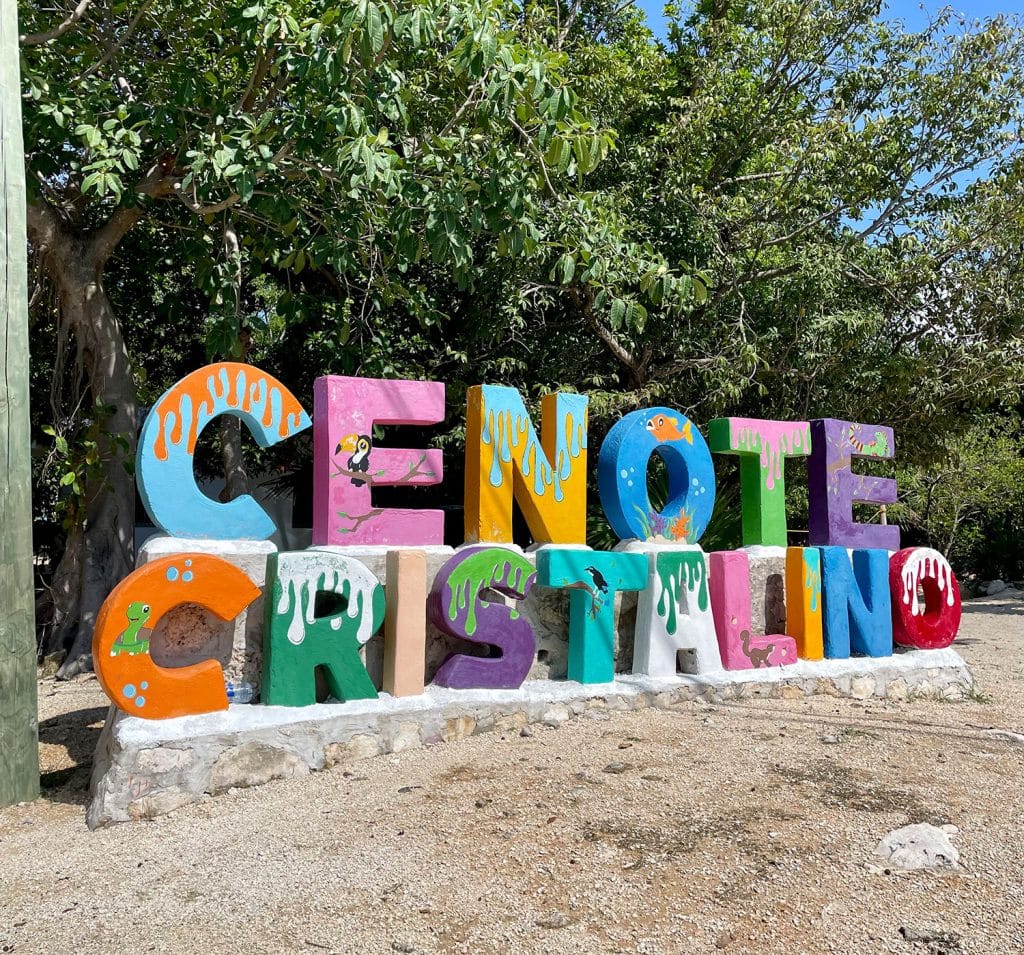 mexico-with-kids-cenote-cristalino-sign-1024x955-1 Colorful Sign For Cenote Cristalino In Akumal Mexico