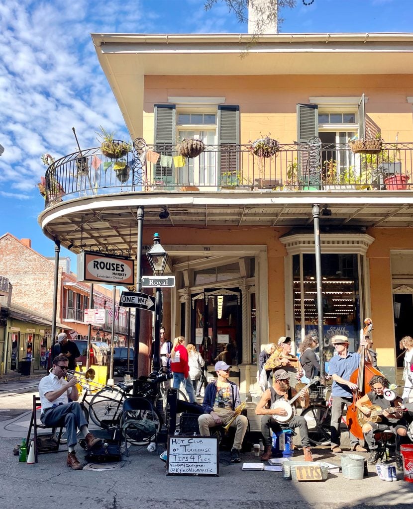new-orleans-french-quarter-band-on-corner-830x1024-1 Band Playing On Street Corner In French Quarter New Orleans