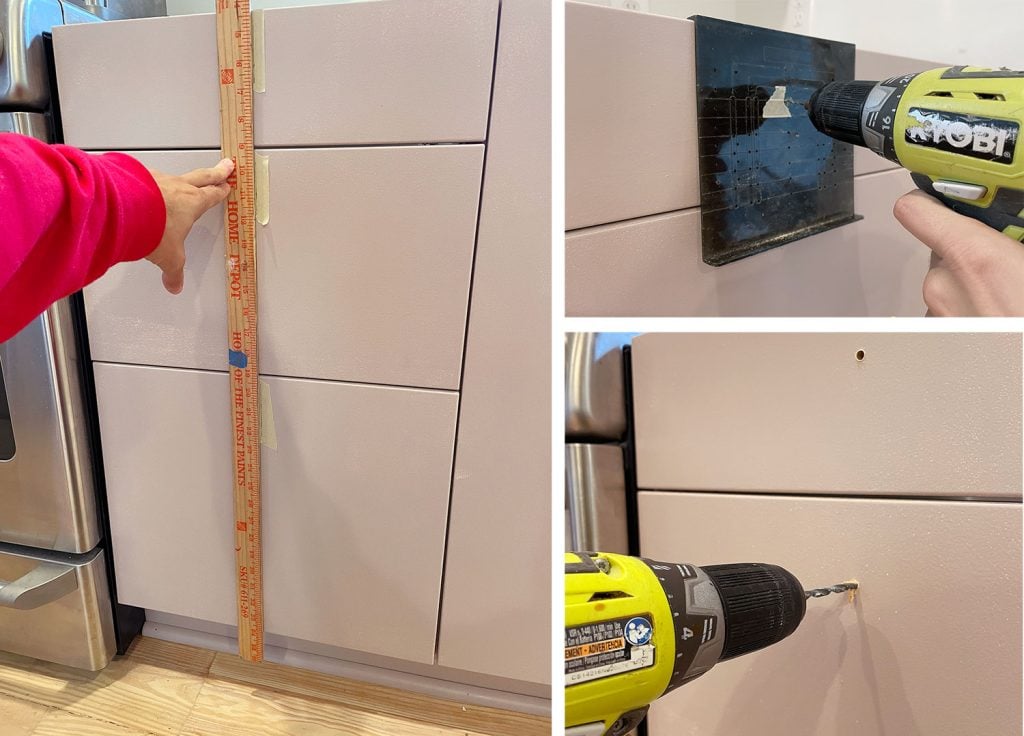 painting-ikea-cabinets-adding-hardware-1024x736-1 Drilling Holes For Drawer Knobs On Painted Ikea Kitchen Cabinets