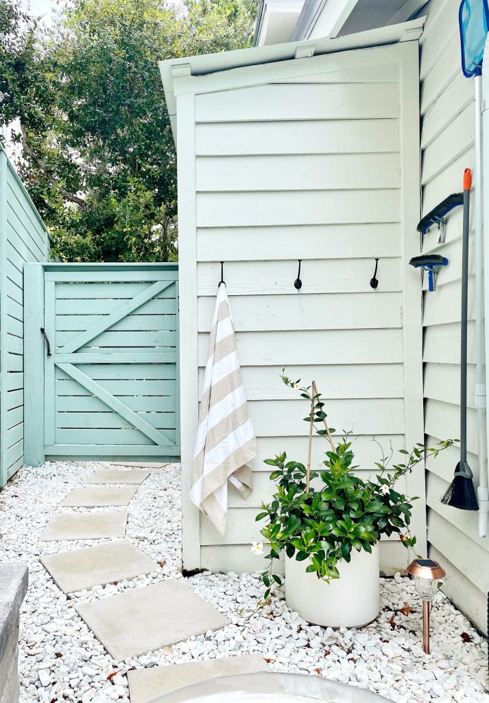 pool-post-shed-pool-skimmer-brush-storage-and-hooks-size-713x1024-1 Small Shed Built On Side Of House With Towel Hooks