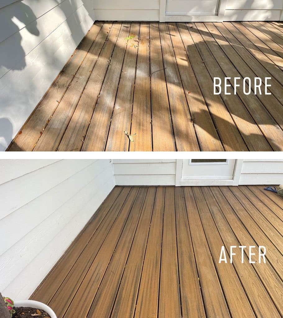 pressure-washing-101-decking-before-and-after-911x1024-1 Side by Side Before And After of Pressure Washed Trex Decking