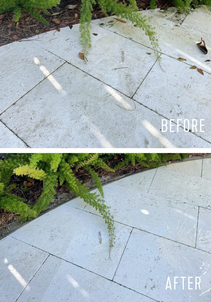 pressure-washing-101-patio-before-and-after-715x1024-1 Side by Side Before And After of Pressure Washed Pool Patio Stone