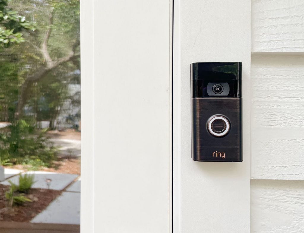 Ring Video Doorbell Venetian Bronze On White House