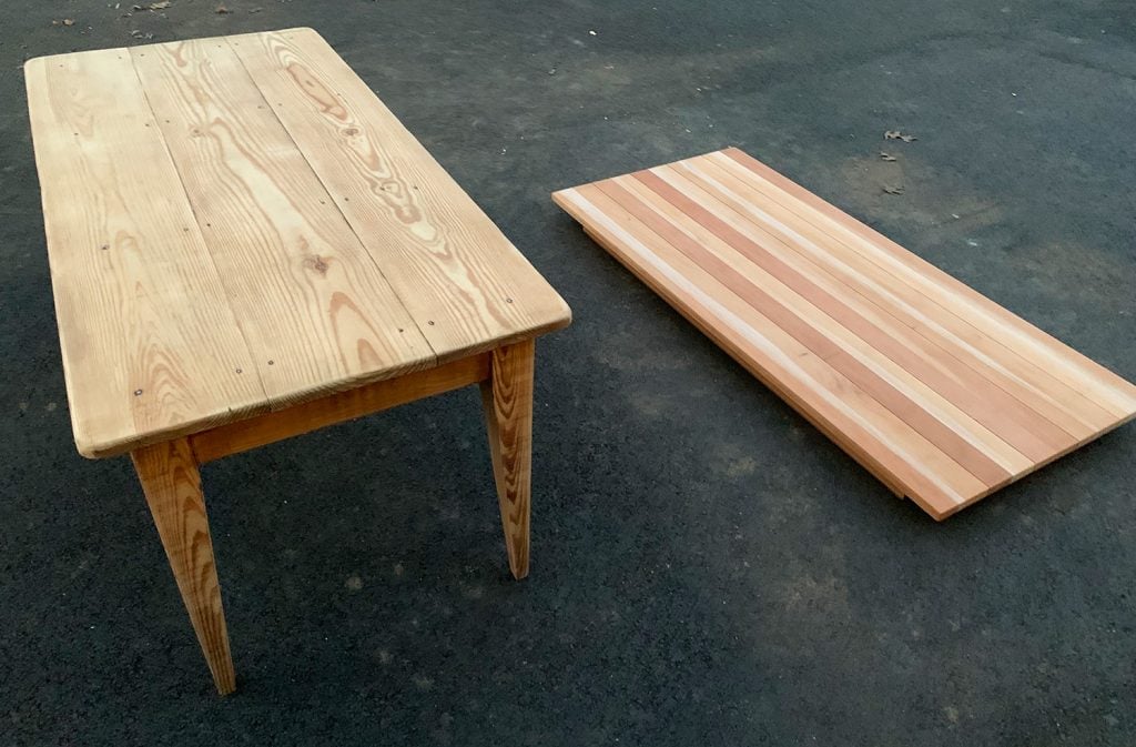 sanding-tables-both-after-1024x673-1 Two Dining Tables Fully Sanded Free Of Old Stain Finish