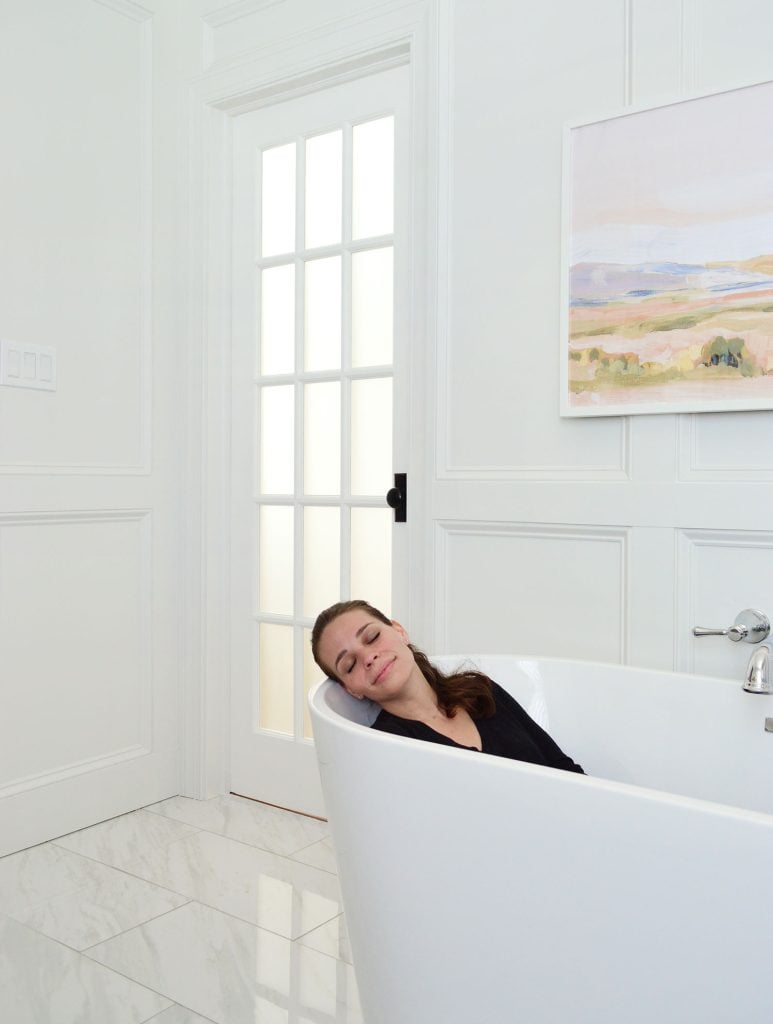 sherry-sitting-in-bathroom-tub-renovated-773x1024-1 Sherry Relaxing In Freestanding Stub In Renovated Bathroom