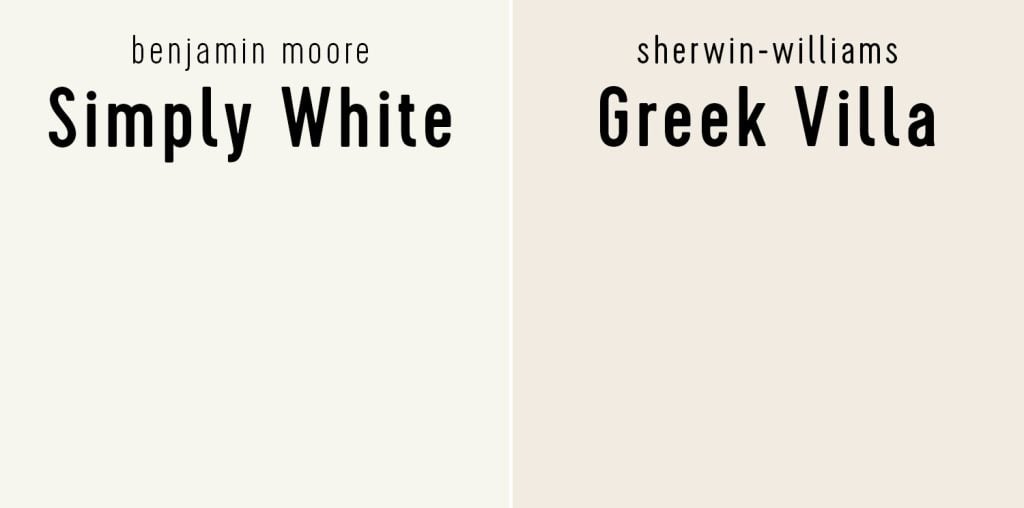simply-white-vs-greek-villa-1024x508-1 Benjamin Moore Simply White vs Sherwin Williams Greek Villa