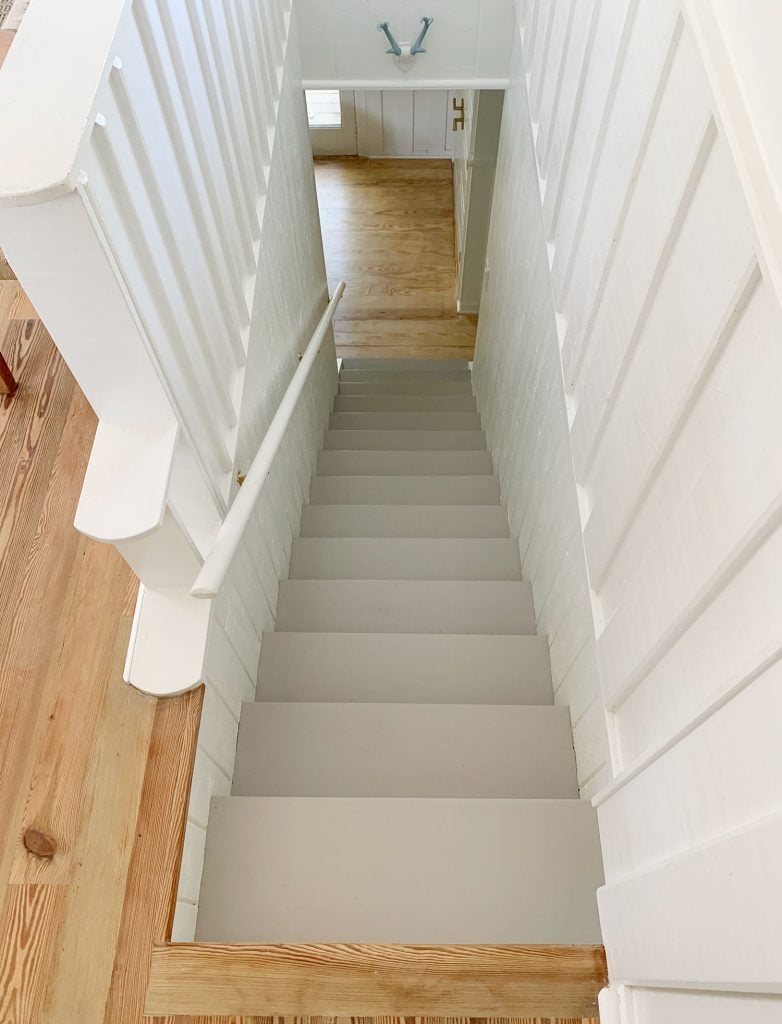 sisal-stair-runner-painted-from-above-782x1024-1 View Of Gray Painted Stair Treads From Above
