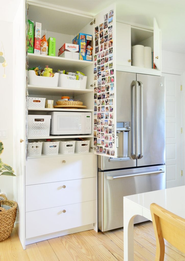small-kitchen-org-pantry-top-shelves-725x1024-1 Ikea Pantry Cabinet With Shelves Microwave Storage