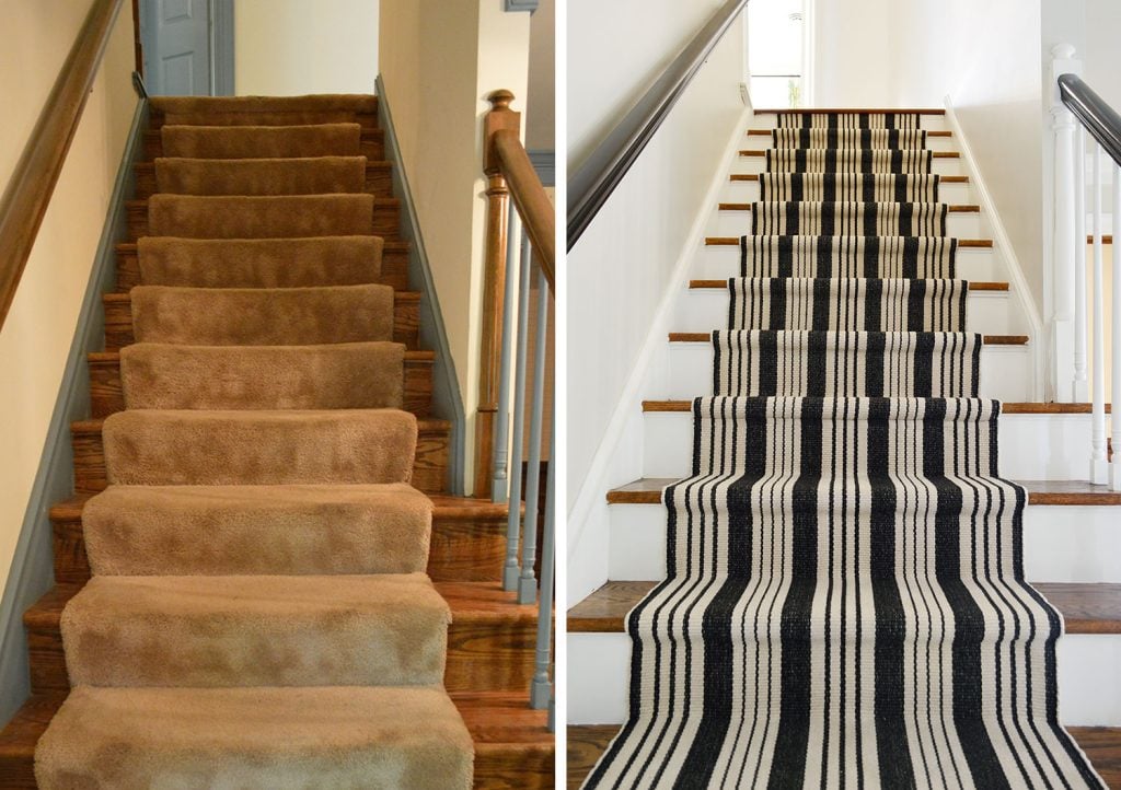 striped-stair-runner-before-and-after-1024x722-1 Striped Stair Runner Before And After