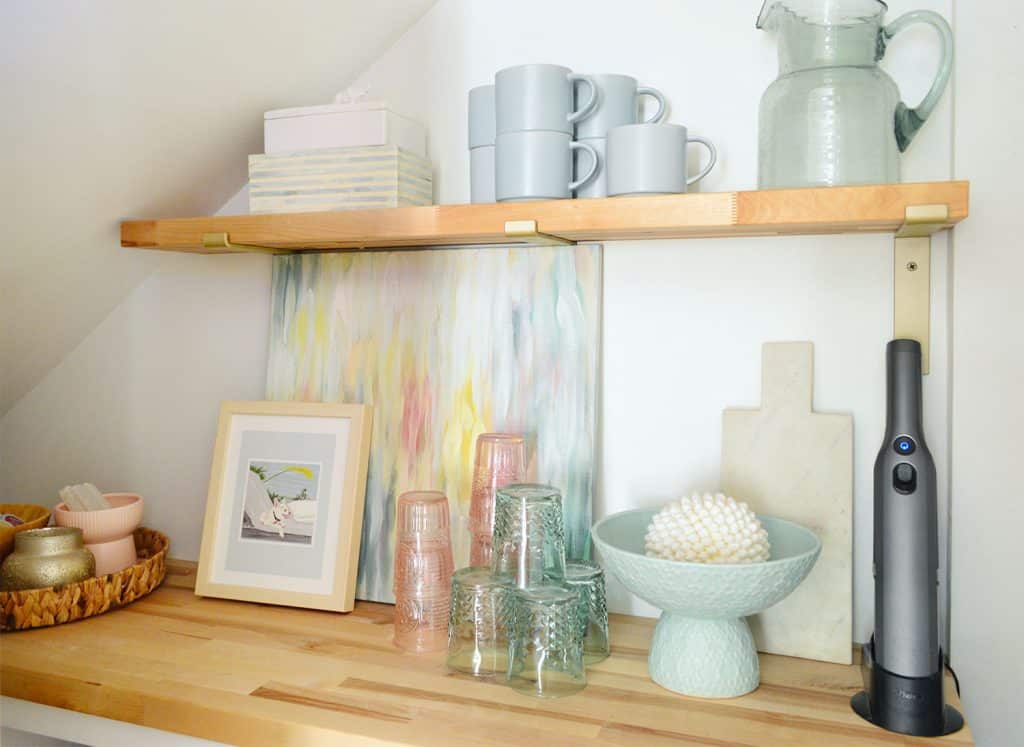 utility-closet-butcher-block-shelves-1024x747-1 Butcher Block Counter And Matching Floating Shelf In Utility Closet