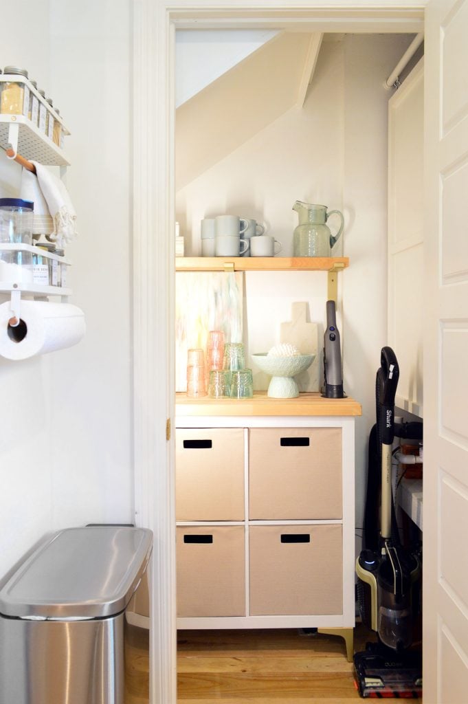 utility-closet-light-on-681x1024-1 Utility Closet Storage With Bright Light On