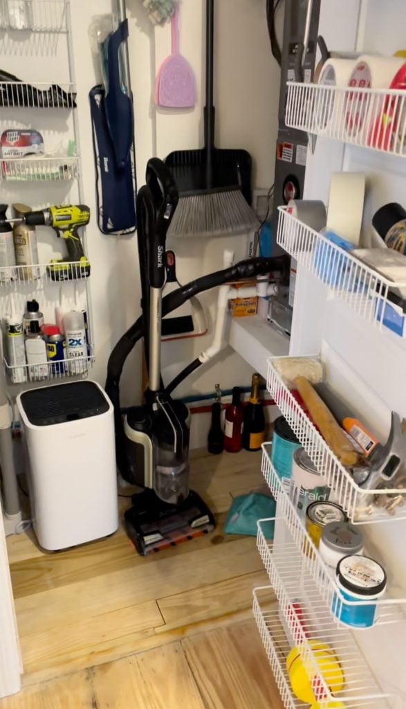 utility-closet-midway-wire-shelves-screenshot-587x1024-1 Screenshot Of Utility Closet With Wire Shelving Filled