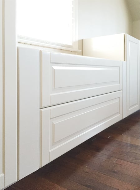 bonusbuilts-lowers-raisedfillers Filler panels added to Ikea Bodbyn Sektion cabinet drawers bases