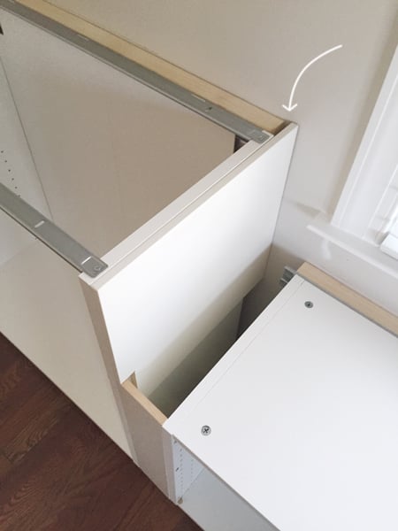 bonusbuilts-lowers-sidefiller white cabinet filler pieces used to cover exposed side of Ikea cabinet installation