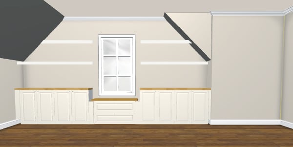 bonusbuilts-rendering-finalversion Rendering of built-in cabinets and two floating shelves using Ikea 3D Kitchen Planner