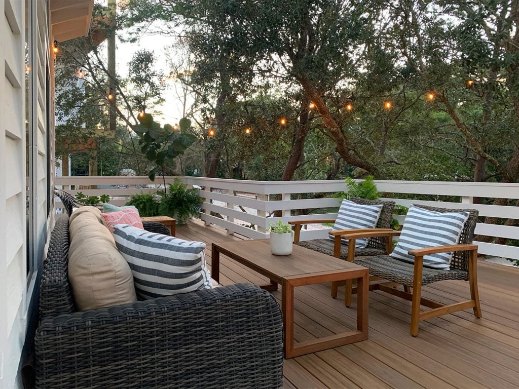 florida-deck-seating-area-dusk-1024x768-1 Dusk View Of Outdoor Deck Surrounded By Trees