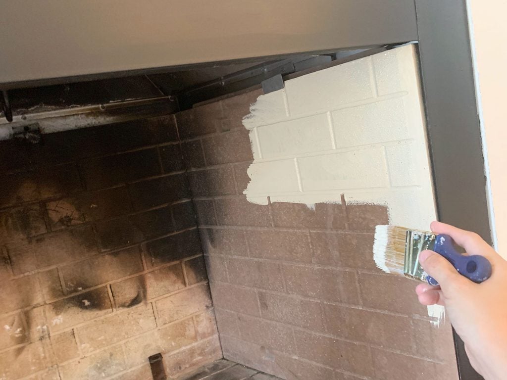 florida-fireplace-painting-inside-cream-1024x768-1 Hand painting faux brick fireplace box with cream paint