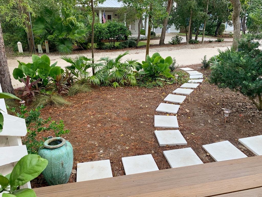 front-porch-fall-path-to-road-1024x768-2 Pathway Of Square White Pavers Around Tropical Plantings