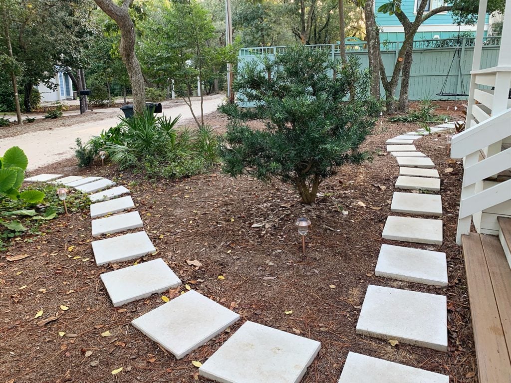 front-porch-fall-path-to-swing-1024x768-1 Square White Paver Pathway Around Mulched Front Yard