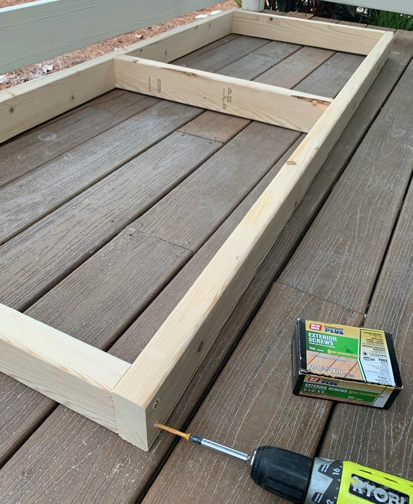 hanging-daybed-screwing-frame-together-840x1024-1 Screwing 2x4 wood frame together for hanging daybed