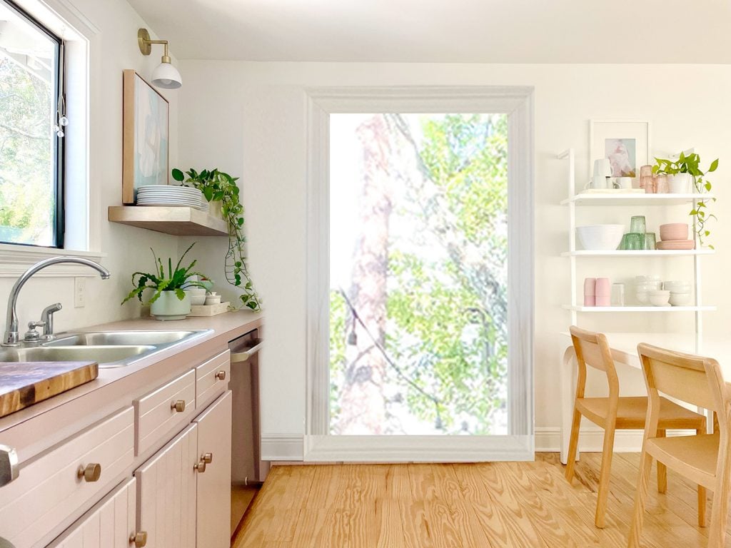 kitchen-update-glass-door-to-grilling-deck-and-smores-1024x768-1 Photoshop Rendering Of Doorway In Place Of Mauve Cabinets And One Window