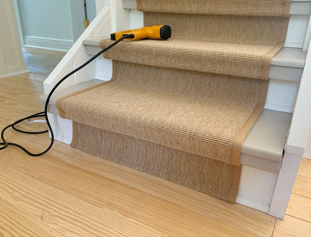 sisal-stair-runner-bottom-step-detail-1024x780-1 Bottom Step Of Staircase Showing Folded End Of Sisal Stair Runner