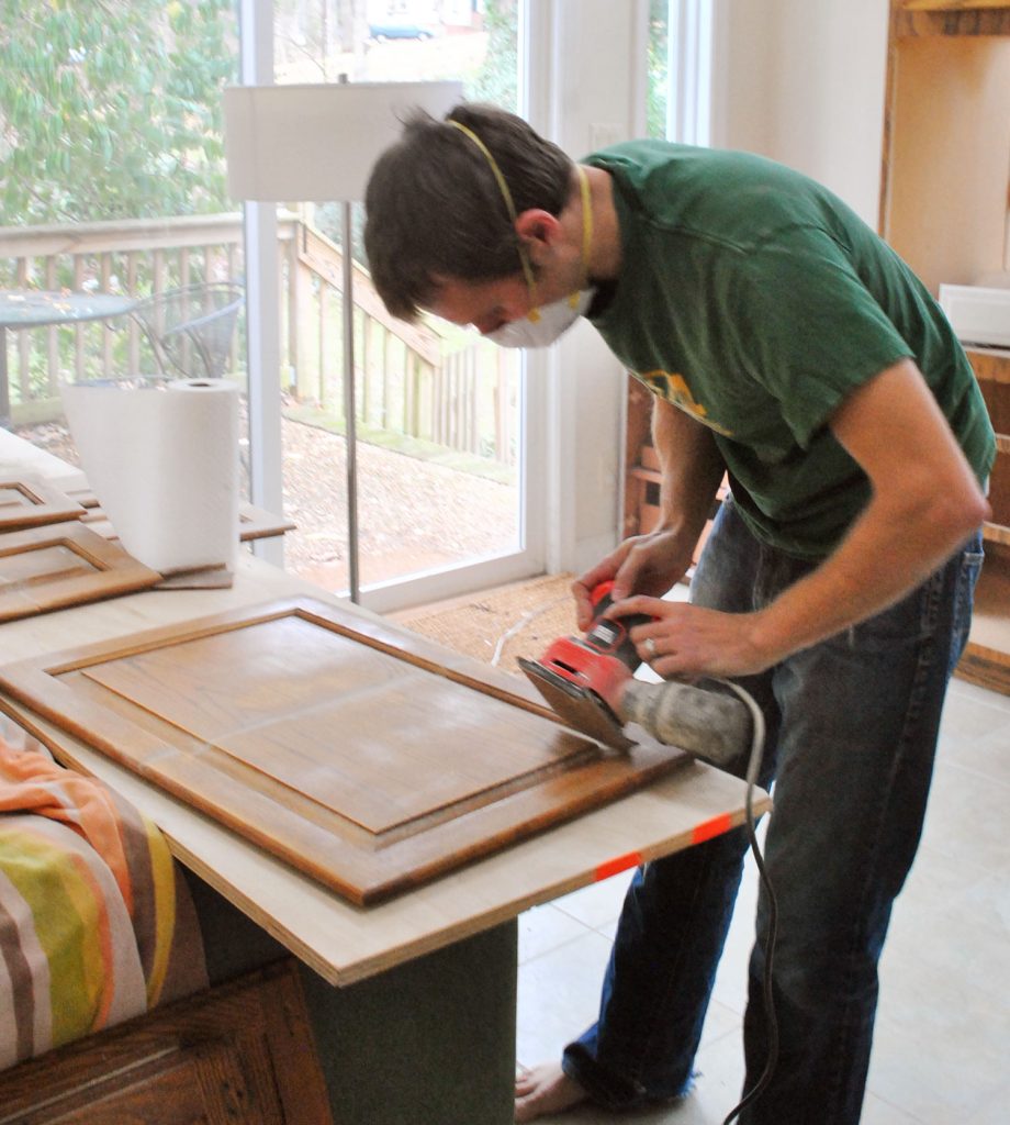 step-3-john-sanding-cabinets-920x1024-1 John Sanding Wood Kitchen Cabinet